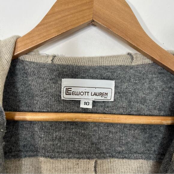 Elliott Lauren Zip Hoodie Gray Fishtail Coat Wool Blend Made in USA Size 10 - Picture 11 of 13